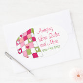 カラフルキルティングビジネスカスタムステッカー 楕円形シール (封筒)