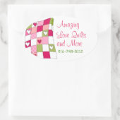 カラフルキルティングビジネスカスタムステッカー 楕円形シール (バッグ)