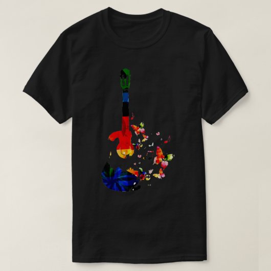 カラフルギターのアートワーク Tシャツ (デザイン正面)