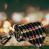 カラフルギターの水彩模様 ネクタイ