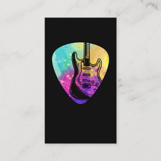 カラフルギターピック選手ミュージシャンギタリスト 名刺 (正面)