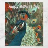 カラフルクジャク – 鳥 – ワパーソナライズされたインラベル ワインラベル (シングルラベル)