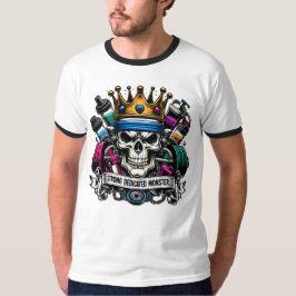 カラフルクラウンジムモンスターキングフィットネスアート Tシャツ