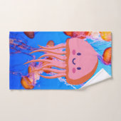 カラフルクラゲ触手海 バスタオルセット (ハンドタオル)