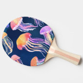 カラフルクラゲ | 海の生き物水彩画 卓球ラケット (横)