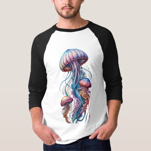 カラフルクラゲTシャツデザイン Tシャツ (正面)