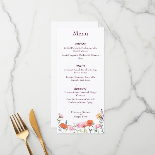 カラフルクラシックフローラの緑 メニュー (正面/裏面インサイチュ)