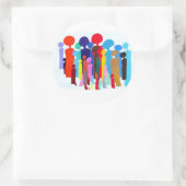 カラフルクラシック付きラウンドステッカー ラウンドシール (バッグ)