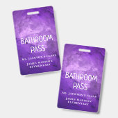 カラフルクラシック新学期バスルームのホールパス バッジ (正面＆裏面)