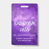カラフルクラシック新学期バスルームのホールパス バッジ (裏面)