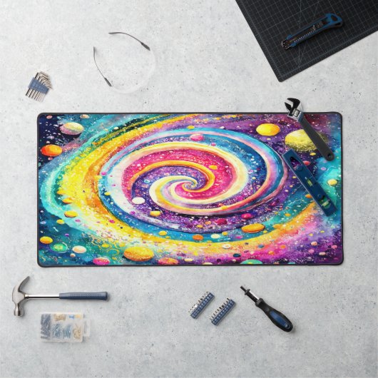カラフルクラシック水カラー外空間デザイン デスクマット (ワークステーション)