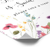 カラフルクラシック野生のフローラ愛は甘いサイン ポスター (角)