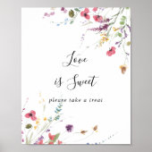 カラフルクラシック野生のフローラ愛は甘いサイン ポスター (正面)