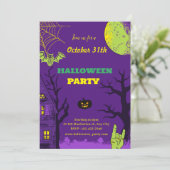 カラフルクリエイティブおもしろいハローウィンパーティ 招待状 (スタンド正面)