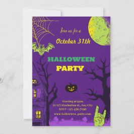 カラフルクリエイティブおもしろいハローウィンパーティ 招待状