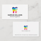 カラフルクリエイティブの歯のロゴ |歯科 名刺 (正面/裏面)