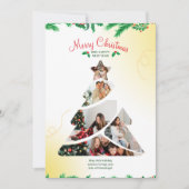 カラフルクリエイティブミニマルクリスマスツリー写真 招待状 (正面)