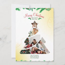 カラフルクリエイティブミニマルクリスマスツリー写真 招待状