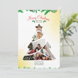 カラフルクリエイティブミニマルクリスマスツリー写真 招待状