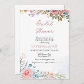 カラフルクリエイティブ水彩ブライダルシャワー 招待状 (正面/裏面)