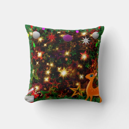カラフルクリスマスと新年装飾用クッション クッション (正面)