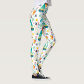 カラフルクリスマスのシンボルかわいい動物のパターン レギンス (右)