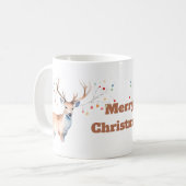 カラフルクリスマスのトナカイ コーヒーマグカップ (正面左)