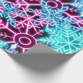 カラフルクリスマスのネオン雪の模様 ラッピングペーパー (角)