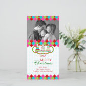 カラフルクリスマスの写真カード シーズンカード (スタンド正面)