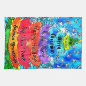 カラフルクリスマスの木のキッチンタオル キッチンタオル (横)