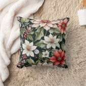 カラフルクリスマスの花エレガント黒 クッション (ブランケット)