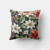 カラフルクリスマスの花エレガント黒 クッション (裏面)