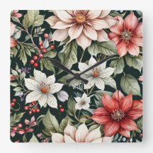 カラフルクリスマスの花エレガント黒