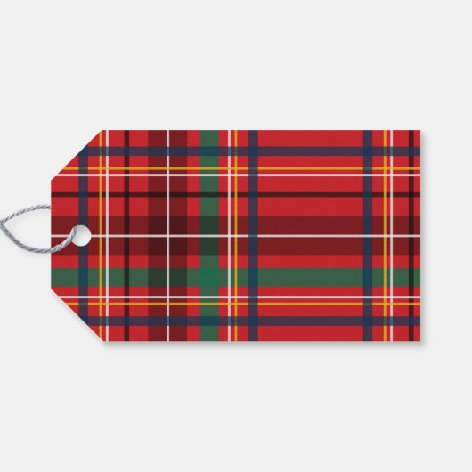 カラフルクリスマスの赤いパーソナライズされた休日 ギフトタグ (裏面横)