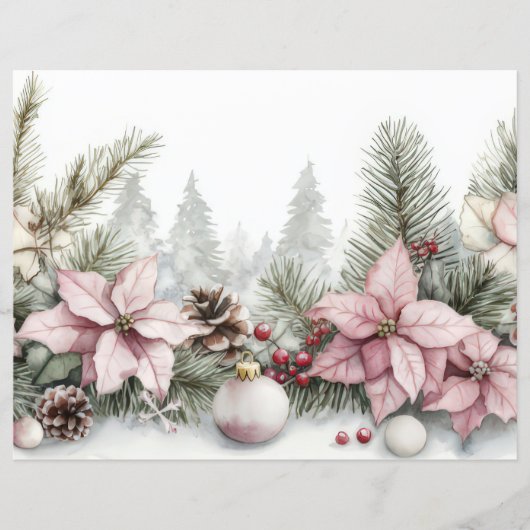 カラフルクリスマスの金貨と花 (正面)