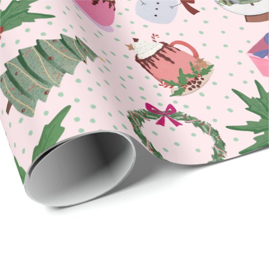 カラフルクリスマスをテーマにした包装紙 ラッピングペーパー (ロールコーナー)