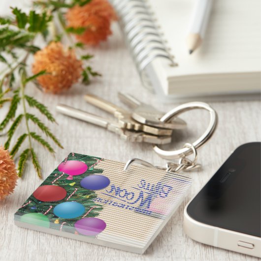 カラフルクリスマスオフィスアートキーチェーン キーホルダー (正面右)