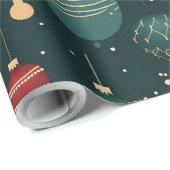 カラフルクリスマスオーナメントパターン ラッピングペーパー (ロールコーナー)