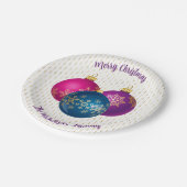 カラフルクリスマスオーナメント紙プレート ペーパープレート (アングル)