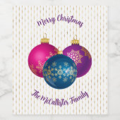 カラフルクリスマスオーナメント食品・飲料ラベル ワインラベル (シングルラベル)