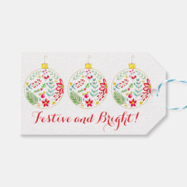 カラフルクリスマスオーナメント ギフトタグ
