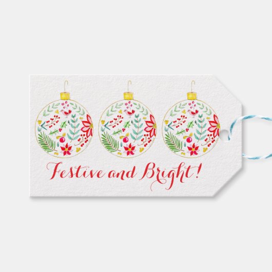 カラフルクリスマスオーナメント ギフトタグ (正面(横))