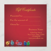 カラフルクリスマスオーナメント – ギフト券 (裏面)