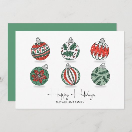カラフルクリスマスオーナメント シーズンカード (正面/裏面)