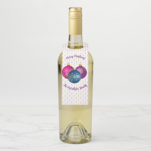 カラフルクリスマスオーナメント ボトルネックタグ (ボトル)