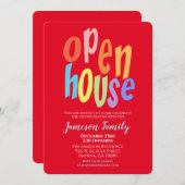 カラフルクリスマスオープンハウスパーティー 招待状 (正面/裏面)