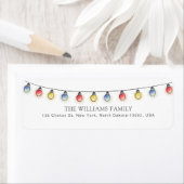 カラフルクリスマスカスタムライトの姓 ラベル (インサイチュ)