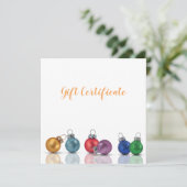 カラフルクリスマスグリッターオーナメントギフトカード (スタンド正面)