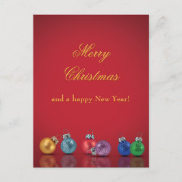 カラフルクリスマスグリッターオーナメントホリデーポスト シーズンポストカード