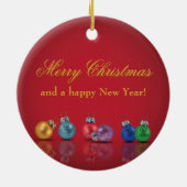 カラフルクリスマスグリッターオーナメント-オーナメント セラミックオーナメント (裏面)